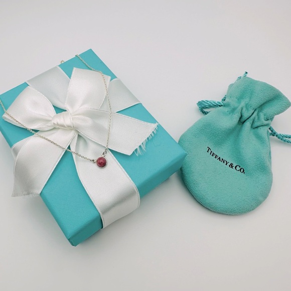 Tiffany & Co. Sterling Silver Rhodonite Necklace 16in. Color by the Yard - Picture 8 of 8